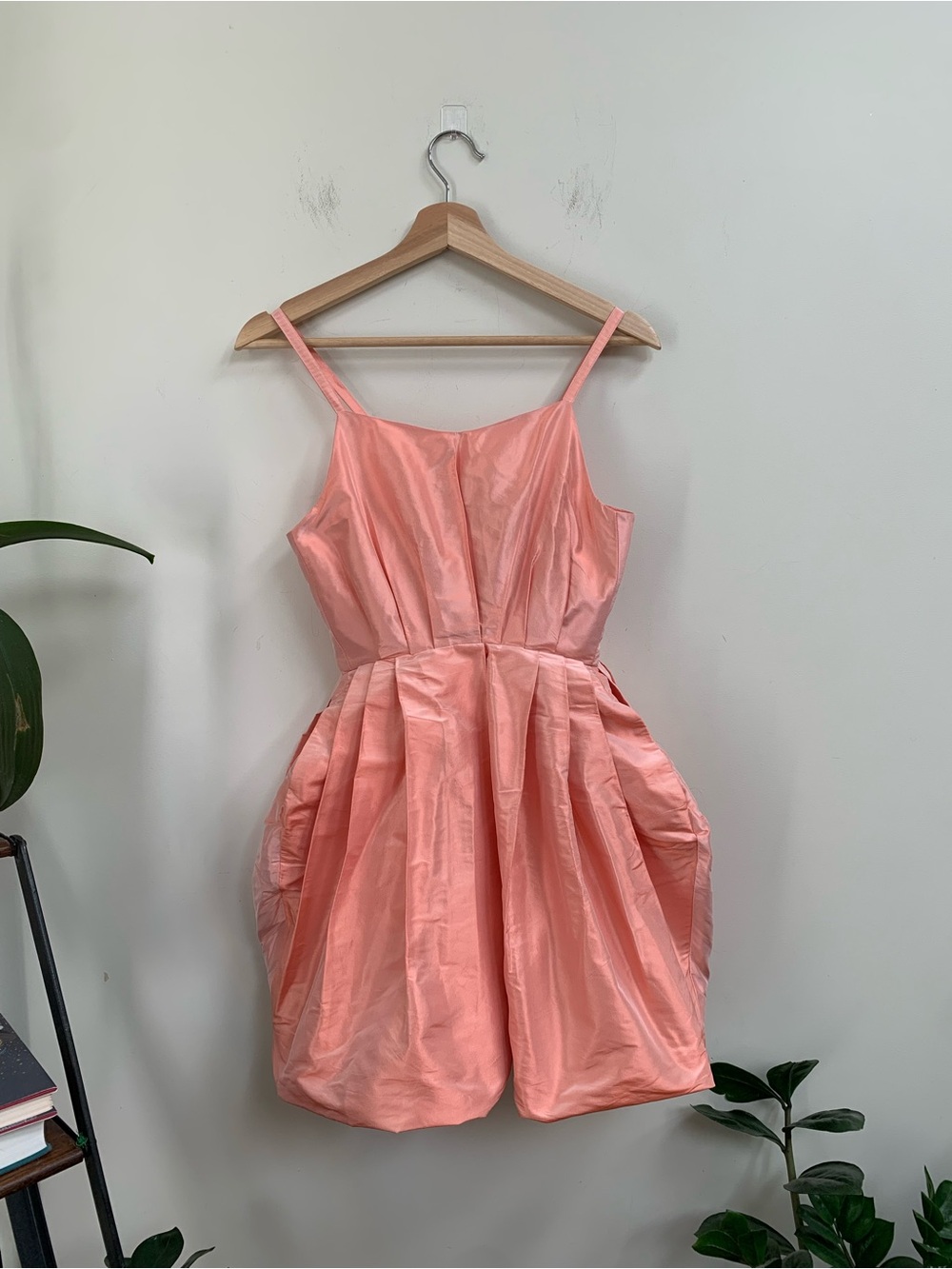 Preen by Thornton Bregazzi Coral-Peach Spaghetti Strap Mini Dress